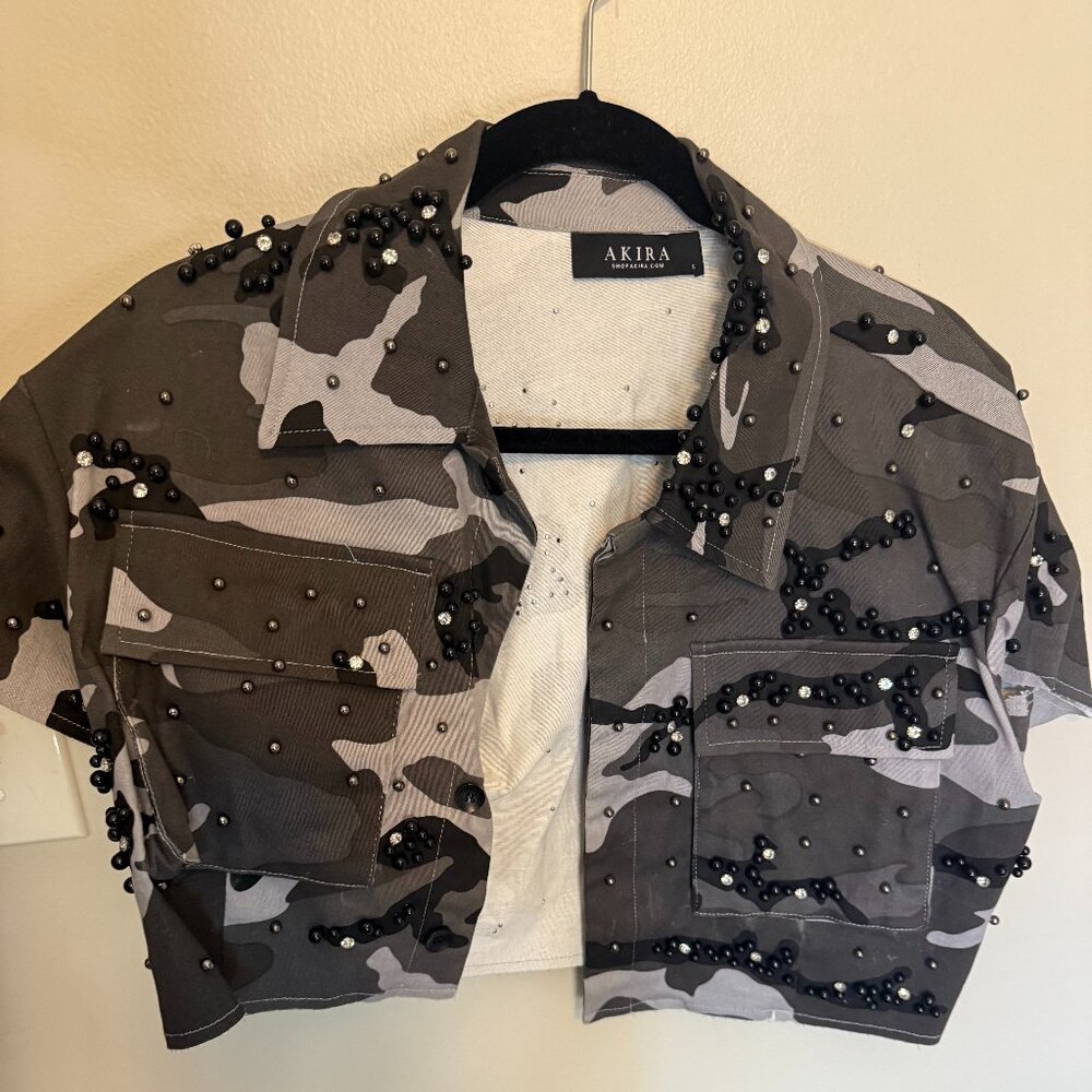 Embellished Camo Top - Never been worn